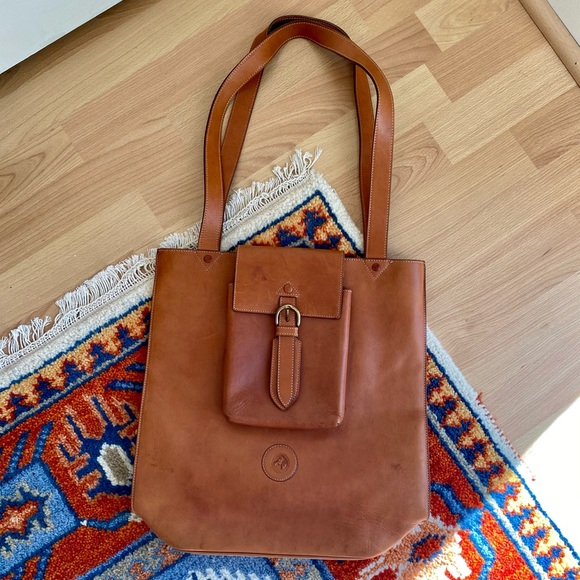 Vintage Handbags - Vintage Leather Riding Bag/Tote